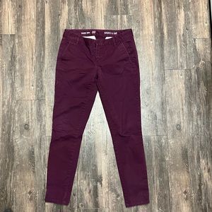Plum skinny khakis from Gap. Size 00.